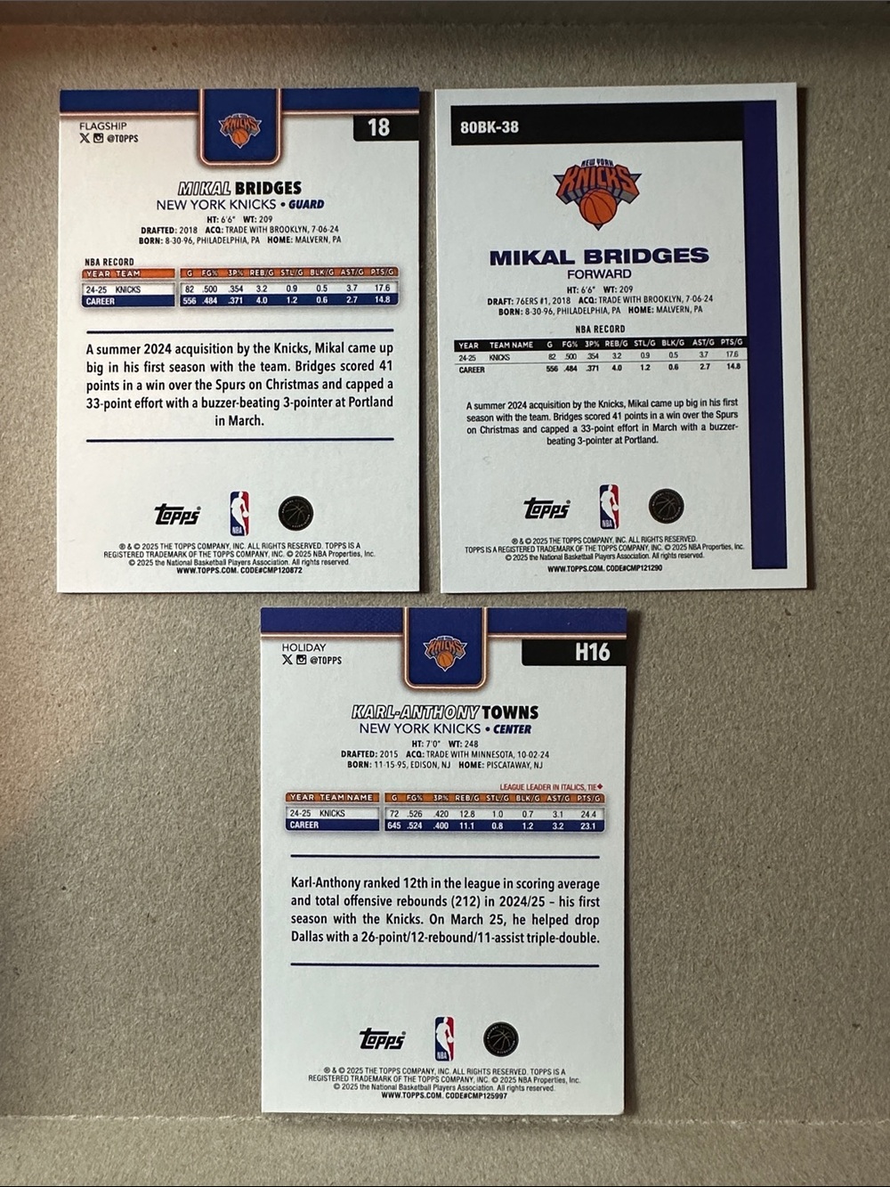 NY Knicks champions lot of 15 Jalen Brunson/Anunoby, KAT, Hart, Bridges, McBride - Picture 9 of 11